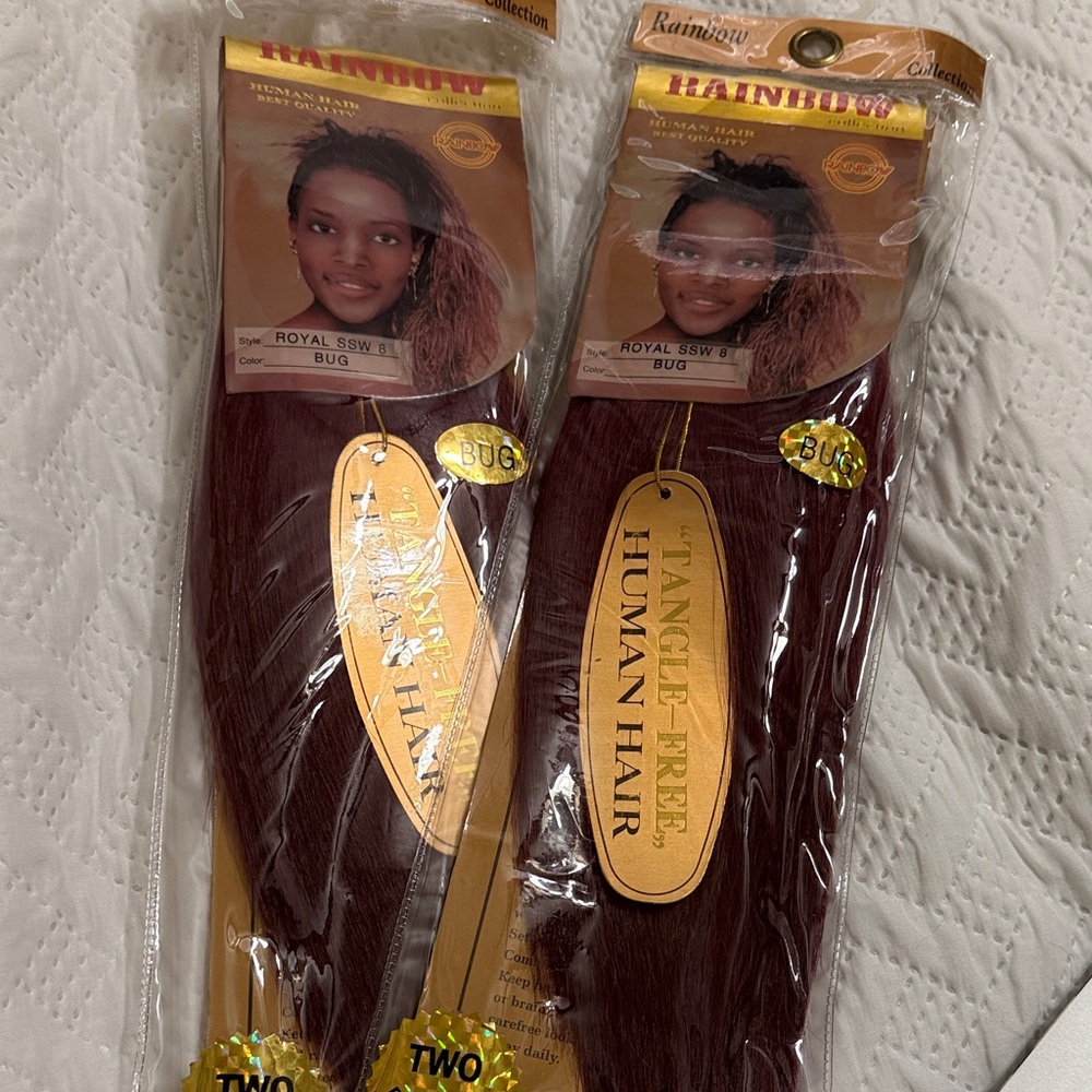 Rainbow Burgundy Tangle-Free Human Hair Extensions